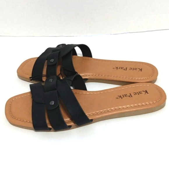 KATE PARK STRAPPY SLIP-ON FLAT SANDALS NWOT SIZE 6 - Picture 5 of 11